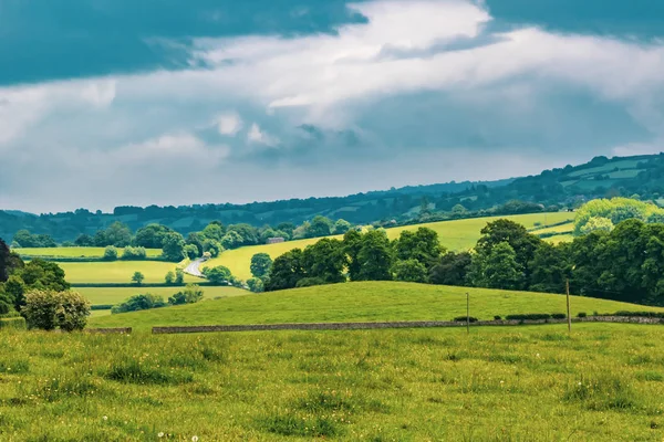 Nézet Mezőgazdasági Terület Belsejében Dartmoor Nemzeti Park Devon Egyesült Királyság — Stock Fotó