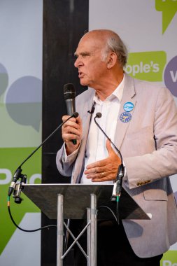 Londra, İngiltere, 23 Haziran 2018:-Liberal Demokratlar Vince kablo Mp lideri konuşuyor, Merkezi Londra'da bir halk oy AB üzerinden İngiltere'nin Çıkışta son anlaşma üzerinde bir oy talep için Mart