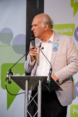 Londra, İngiltere, 23 Haziran 2018:-Liberal Demokratlar Vince kablo Mp lideri konuşuyor, Merkezi Londra'da bir halk oy AB üzerinden İngiltere'nin Çıkışta son anlaşma üzerinde bir oy talep için Mart