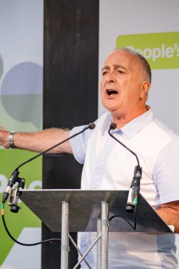 Londra, İngiltere, 23 Haziran 2018:-aktör Sir Tony Robinson konuşuyor, İngiltere'de Brexit anlaşma bir halk oy için Mart