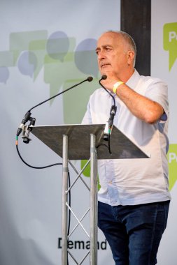 Londra, İngiltere, 23 Haziran 2018:-aktör Sir Tony Robinson konuşuyor, İngiltere'de Brexit anlaşma bir halk oy için Mart