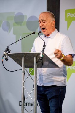 Londra, İngiltere, 23 Haziran 2018:-aktör Sir Tony Robinson konuşuyor, İngiltere'de Brexit anlaşma bir halk oy için Mart