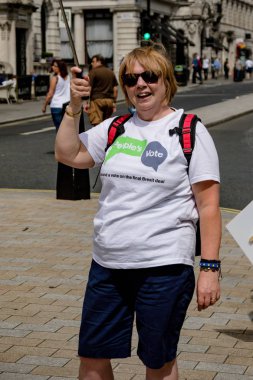 Londra, İngiltere, 23 Haziran 2018: - AB üzerinden İngiltere'nin Çıkışta son anlaşma üzerinde bir oy talep bir halk oy Merkezi Londra'da için Mart