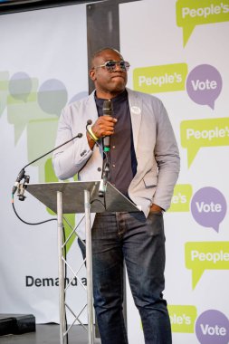 Londra, İngiltere, 23 Haziran 2018:-David Lammy Mp, işçi partisi konuşuyor merkezi Londra'da bir halk oy için Mart itibariyle AB üzerinden İngiltere'nin Çıkışta son anlaşma üzerinde bir oy talep