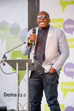 Londra, İngiltere, 23 Haziran 2018:-David Lammy Mp, işçi partisi konuşuyor merkezi Londra'da bir halk oy için Mart itibariyle AB üzerinden İngiltere'nin Çıkışta son anlaşma üzerinde bir oy talep