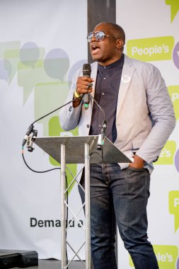 Londra, İngiltere, 23 Haziran 2018:-David Lammy Mp, işçi partisi konuşuyor merkezi Londra'da bir halk oy için Mart itibariyle AB üzerinden İngiltere'nin Çıkışta son anlaşma üzerinde bir oy talep