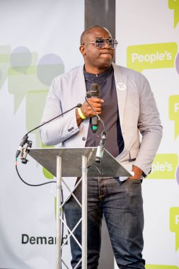 Londra, İngiltere, 23 Haziran 2018:-David Lammy Mp, işçi partisi konuşuyor merkezi Londra'da bir halk oy için Mart itibariyle AB üzerinden İngiltere'nin Çıkışta son anlaşma üzerinde bir oy talep