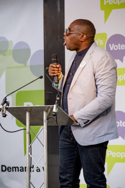 Londra, İngiltere, 23 Haziran 2018:-David Lammy Mp, işçi partisi konuşuyor merkezi Londra'da bir halk oy için Mart itibariyle AB üzerinden İngiltere'nin Çıkışta son anlaşma üzerinde bir oy talep