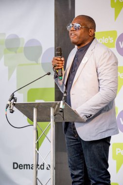 Londra, İngiltere, 23 Haziran 2018:-David Lammy Mp, işçi partisi konuşuyor merkezi Londra'da bir halk oy için Mart itibariyle AB üzerinden İngiltere'nin Çıkışta son anlaşma üzerinde bir oy talep