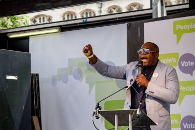 Londra, İngiltere, 23 Haziran 2018:-David Lammy Mp, işçi partisi konuşuyor merkezi Londra'da bir halk oy için Mart itibariyle AB üzerinden İngiltere'nin Çıkışta son anlaşma üzerinde bir oy talep