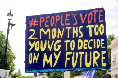 Londra, İngiltere, 23 Haziran 2018: - AB üzerinden İngiltere'nin Çıkışta son anlaşma üzerinde bir oy talep bir halk oy Merkezi Londra'da için Mart