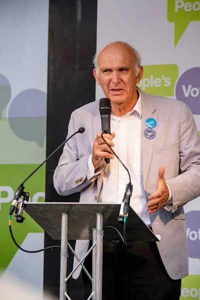 Londra, İngiltere, 23 Haziran 2018:-Liberal Demokratlar Vince kablo Mp lideri konuşuyor, Merkezi Londra'da bir halk oy AB üzerinden İngiltere'nin Çıkışta son anlaşma üzerinde bir oy talep için Mart