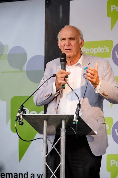 Londra, İngiltere, 23 Haziran 2018:-Liberal Demokratlar Vince kablo Mp lideri konuşuyor, Merkezi Londra'da bir halk oy AB üzerinden İngiltere'nin Çıkışta son anlaşma üzerinde bir oy talep için Mart