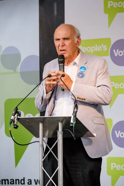 Londra, İngiltere, 23 Haziran 2018:-Liberal Demokratlar Vince kablo Mp lideri konuşuyor, Merkezi Londra'da bir halk oy AB üzerinden İngiltere'nin Çıkışta son anlaşma üzerinde bir oy talep için Mart