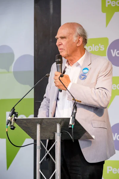 Londra, İngiltere, 23 Haziran 2018:-Liberal Demokratlar Vince kablo Mp lideri konuşuyor, Merkezi Londra'da bir halk oy AB üzerinden İngiltere'nin Çıkışta son anlaşma üzerinde bir oy talep için Mart