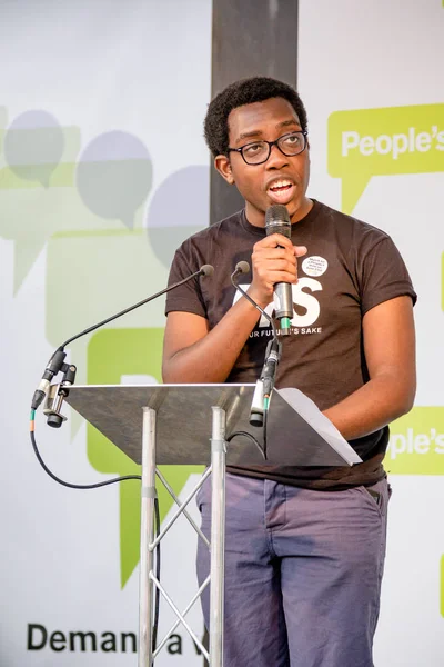 Londra, İngiltere, 23 Haziran 2018:-Amatey Doku Vp öğrenci Ulusal birlikleri konuşuyor, Merkezi Londra'da bir halk oy için Mart 