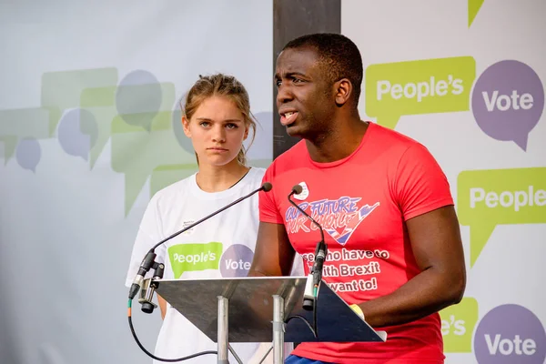 Londra, İngiltere, 23 Haziran 2018:-eylemciler konuşmak, Merkezi Londra'da bir halk oy AB üzerinden İngiltere'nin Çıkışta son anlaşma üzerinde bir oy talep için Mart