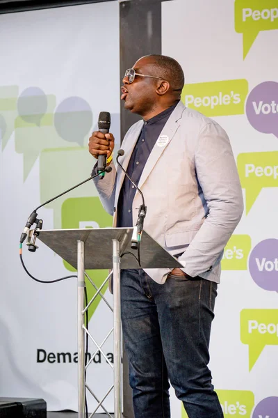 Londra, İngiltere, 23 Haziran 2018:-David Lammy Mp, işçi partisi konuşuyor merkezi Londra'da bir halk oy için Mart itibariyle AB üzerinden İngiltere'nin Çıkışta son anlaşma üzerinde bir oy talep