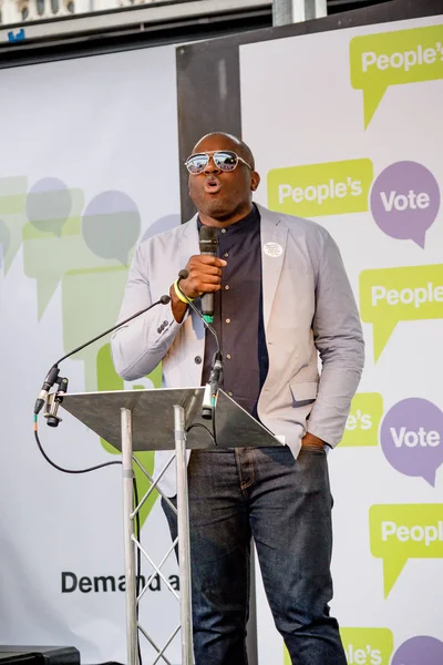 Londra, İngiltere, 23 Haziran 2018:-David Lammy Mp, işçi partisi konuşuyor merkezi Londra'da bir halk oy için Mart itibariyle AB üzerinden İngiltere'nin Çıkışta son anlaşma üzerinde bir oy talep