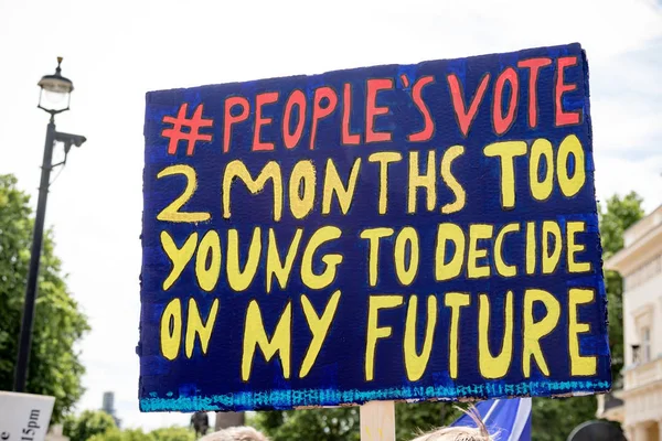 Londra, İngiltere, 23 Haziran 2018: - AB üzerinden İngiltere'nin Çıkışta son anlaşma üzerinde bir oy talep bir halk oy Merkezi Londra'da için Mart