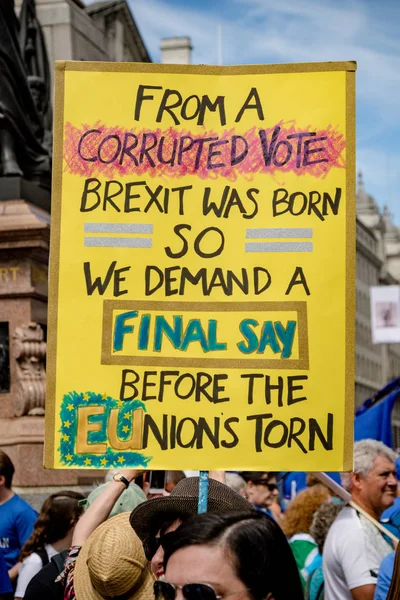 Londres Reino Unido Junio 2018 Marcha Por Voto Popular Centro —  Fotos de Stock