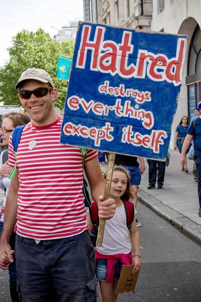 Londres Reino Unido Junho 2018 Marcha Pelo Voto Povo Centro — Fotografia de Stock