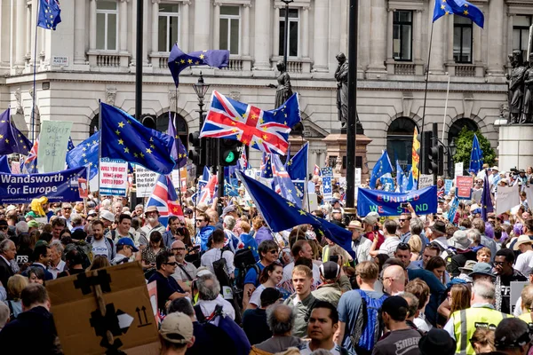 Londra, İngiltere, 23 Haziran 2018: - AB üzerinden İngiltere'nin Çıkışta son anlaşma üzerinde bir oy talep bir halk oy Merkezi Londra'da için Mart