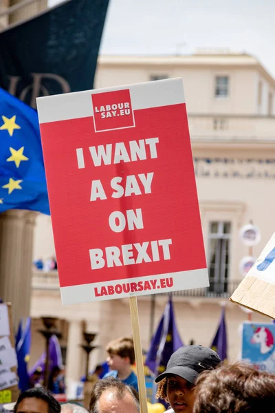 Londres Reino Unido Junio 2018 Marcha Por Voto Popular Centro —  Fotos de Stock