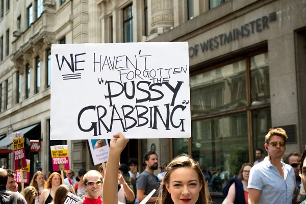 London United Kingdom 13Th July 2018 Placards Carried Donald Trump — Stock Photo, Image