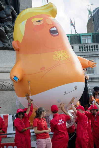 London Egyesült Királyság 2018 Július Trump Baba Léggömb Trafalgar Square — Stock Fotó
