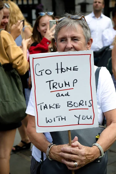 London Wielka Brytania Lipca 2018 Placards Prowadzone Przez Anty Donald — Zdjęcie stockowe