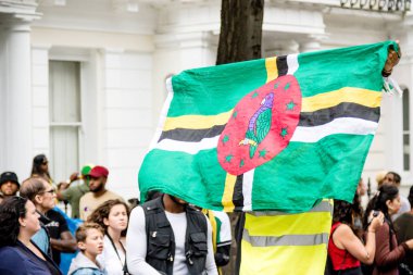 London, Büyük Britanya, 27th Ağustos 2018:-katılımcılar alın kısmı Batı Londra'da, Avrupa'nın en büyük sokak partisi Nottinghill Carival.