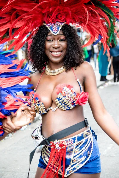 Londres Reino Unido Agosto 2018 Participantes Participam Nottinghill Carival Oeste — Fotografia de Stock