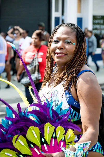 London, Büyük Britanya, 27th Ağustos 2018:-katılımcılar alın kısmı Batı Londra'da, Avrupa'nın en büyük sokak partisi Nottinghill Carival.