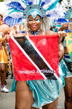 London, Büyük Britanya, 27th Ağustos 2018:-katılımcılar alın kısmı Batı Londra'da, Avrupa'nın en büyük sokak partisi Nottinghill Carival.