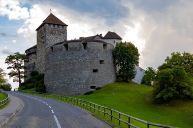 Vaduz, Lihtenştayn, 18th Ağustos 2018:-Vaduz Kalesi, iktidar Liechtenstein Prens yurdu bulunan sermaye şehir Vaduz