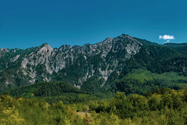 Hegyek Alpok Látható Vaduz Liechtenstein Közép Európa Fővárosa — Stock Fotó