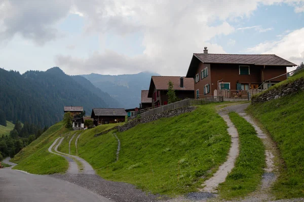 Una Vista Steg Pequeño Pueblo Centro Liechtenstein Carretera Entre Capital — Foto de Stock