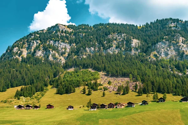 Een Weergave Van Een Klein Dorp Centraal Liechtenstein Steg Weg — Stockfoto