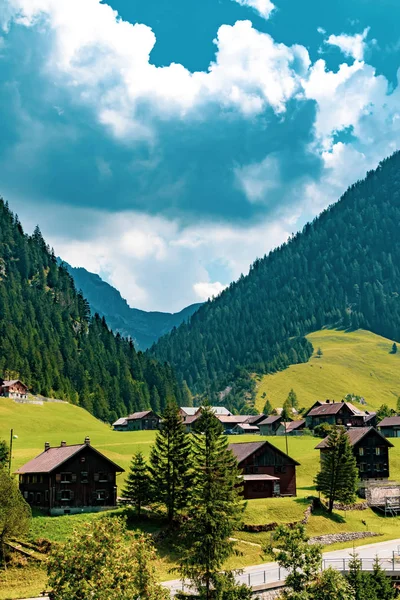 Utsikt Över Steg Liten Centrala Liechtenstein Vägen Mellan Huvudstaden Vaduz — Stockfoto