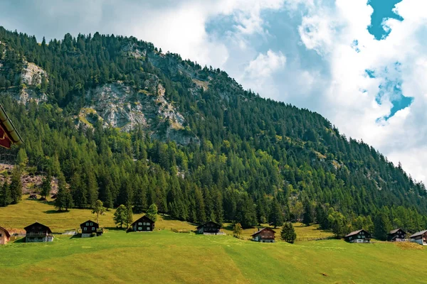 Een Weergave Van Een Klein Dorp Centraal Liechtenstein Steg Weg — Stockfoto