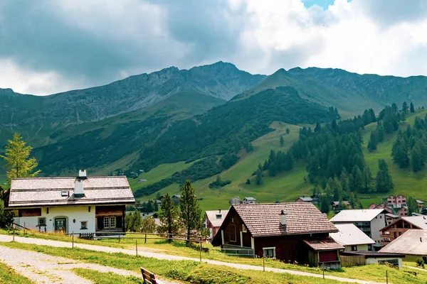 Malbun, Liechtenstein, 20 Ağustos 2018:-Malbun, tek kayak merkezi Liechtenstein binaların sayısı