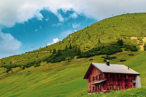 Malbun Liechtenstein Augusti Byggnader Malbun Liechtensteins Endast Skidort Sommar — Stockfoto