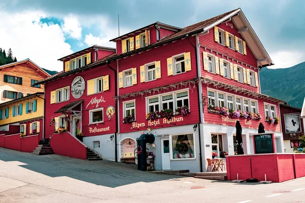 Malbun Liechtenstein August 2018 Das Alpenhotel Und Restaurant Malbun Das — Stockfoto