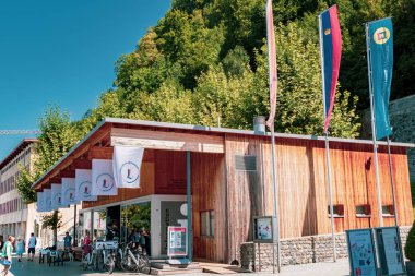 Vaduz, Lihtenştayn, 16 Ağustos 2018:-turist bilgi merkezi loacted Merkez Vaduz, Liechtenstein'ın başkenti