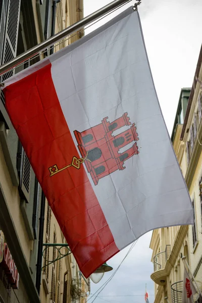 Gibraltar Royaume Uni Septembre 2018 Drapeau Gibraltar Gibraltar Est Territoire — Photo