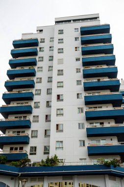 Cebelitarık, Amerika Birleşik Devletleri, 30 Eylül 2018:-Kuzey köstebek Road Cebelitarık Modern apartmanlar. Gibraltar İngiliz denizaşırı Bölgesi İspanya'nın güney ucunda yer almaktadır.