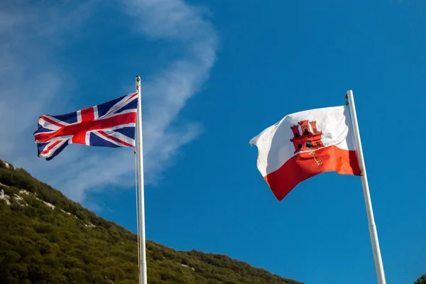 Gibraltar Storbritannien Oktober 2018 Sjunker Gibraltar Och Sverige Flyger Gibraltar — Stockfoto