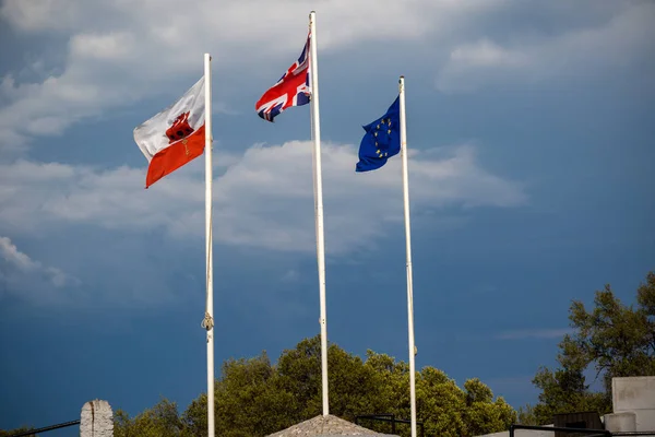 Gibraltar Storbritannien Oktober 2018 Sjunker Gibraltar Storbritannien Och Flyger Gibraltar — Stockfoto