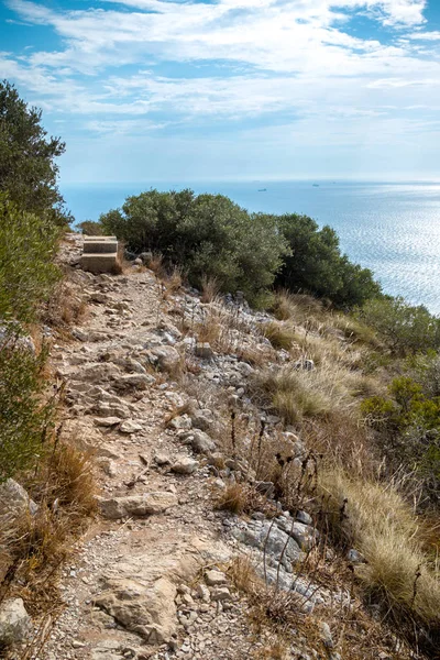 Caminho Rocha Gibraltar Gibraltar Território Ultramarino Britânico Localizado Ponta Sul — Fotografia de Stock